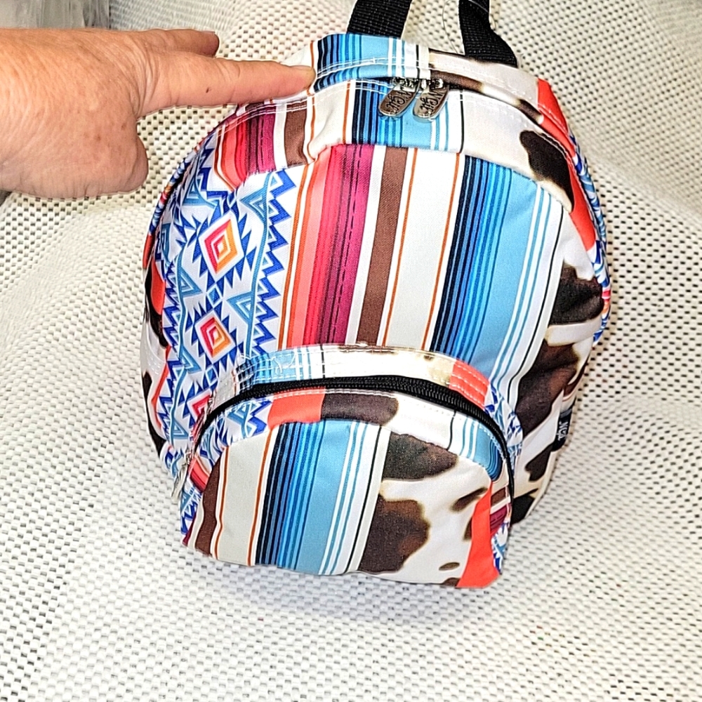 Navaho design sm canvas backpack. Beautiful colors.